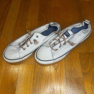 Sperry Crest Vibe Slip-On Sneakers Women’s 8.5 | Gray Canvas Boat Shoes |